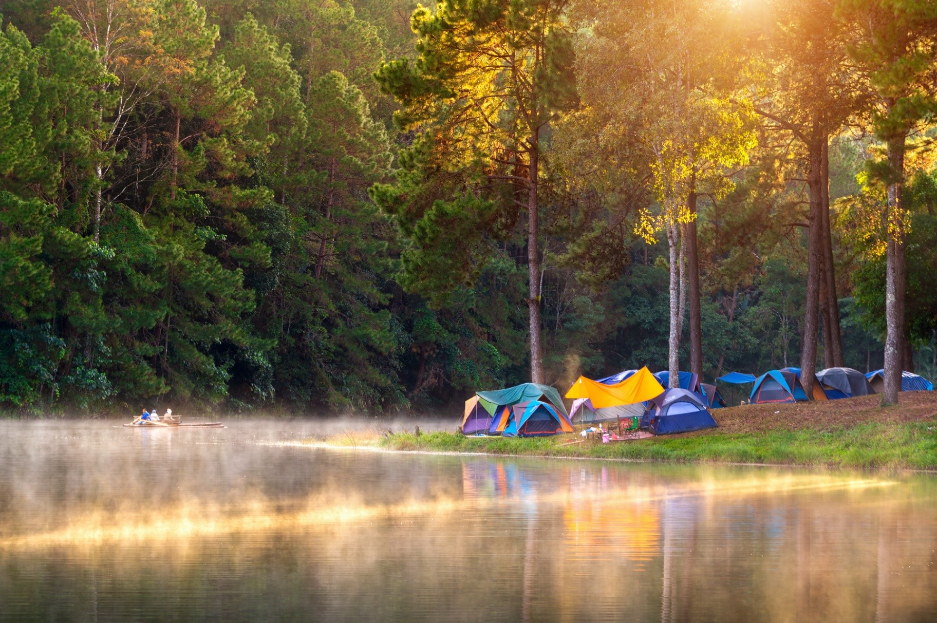 South African campsite at sunset